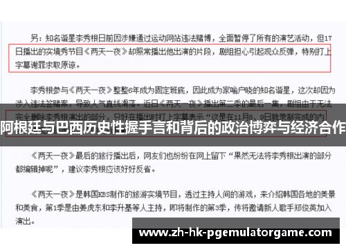 阿根廷与巴西历史性握手言和背后的政治博弈与经济合作